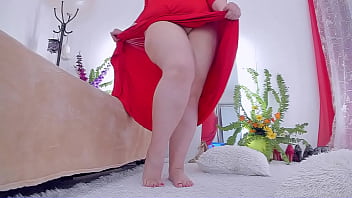 Hot Curvy Milf Dancing And Teasing In Red Dress #milf #longdress #upskirt #hairypussy #dresswithnounderwear #tease #dance #hairy #legs #feet #reddress #redhead #amateur #wife