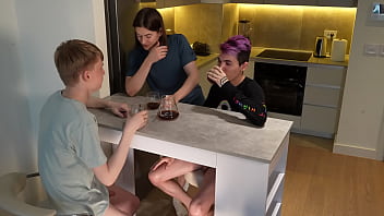 Breakfast With Two Twinks, Sucking Their Dicks Under The Table. Alexdavey And Mattyaiden