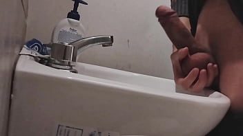 I Rest My Balls On The Sink Getting My Cock Ready For A Huge Cumshot