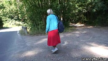 He Picks Up And Bangs Old Bitch Outside