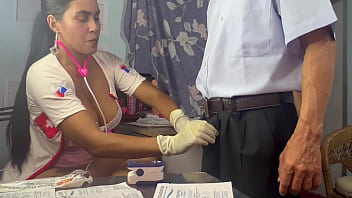 Doctor Threesome, She Takes Out The Semen From Her Patient’ Stepbrother And Masturbates Her Cute Hot And Slutty Busty And Big Ass Patient