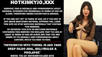 Hotkinkyjo With Tunnel In Ass Take Deep Dildo Anal, Bellybulge _ Prolapse