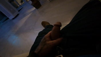 Stroking My Cock In The Lobby