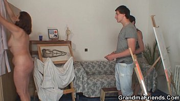Granny Pleases Two Young Painters