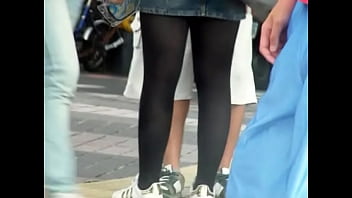 ⁣Black Pantyhose Miniskirt