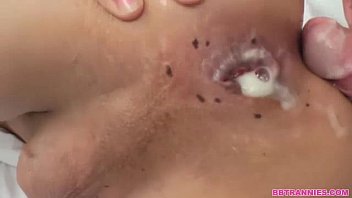 Petite Shemale Cumed In The Ass